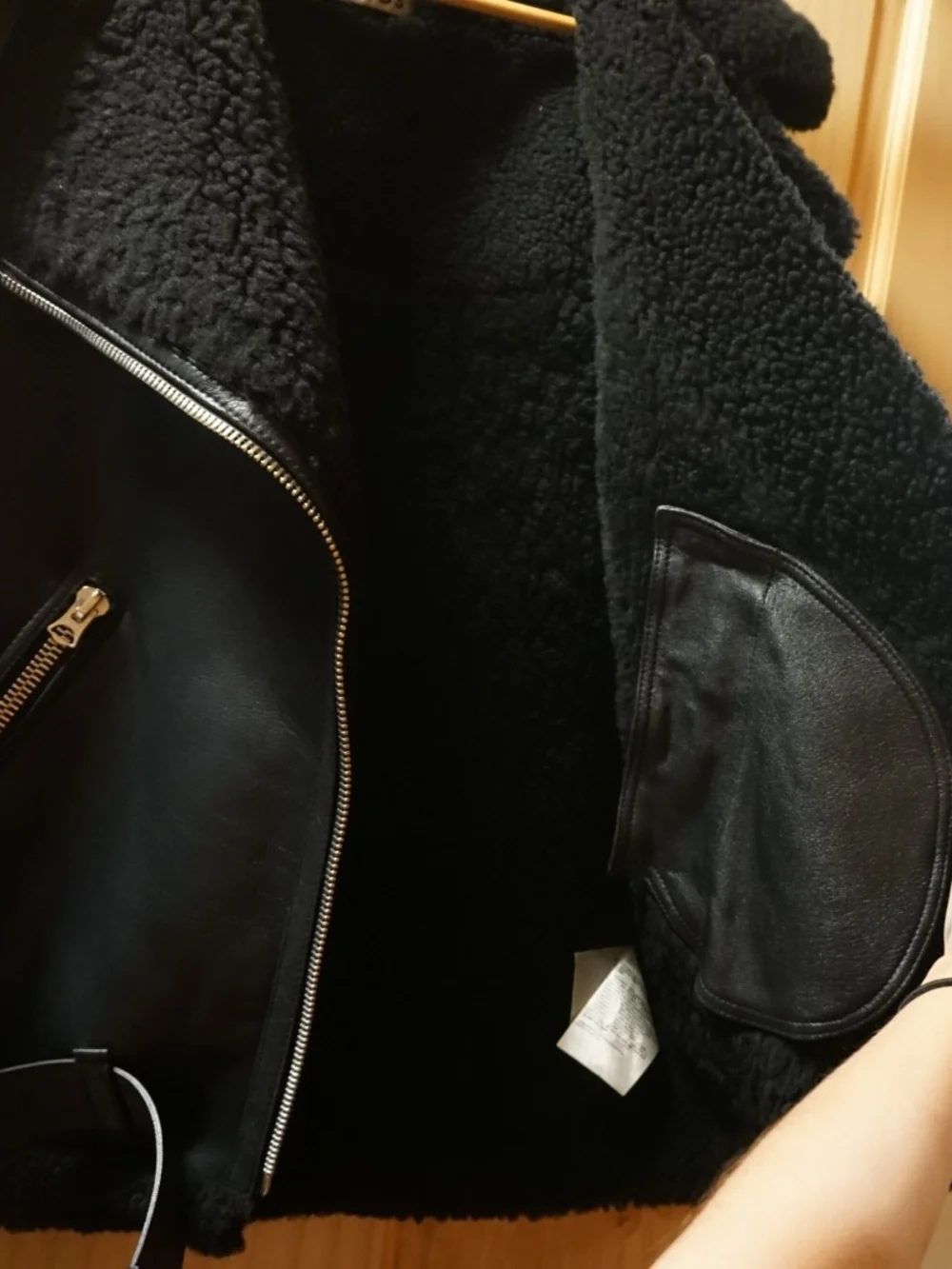 Acne Studios - Shearling Biker Jacket - Black/Noir - Sz EU/FR 36